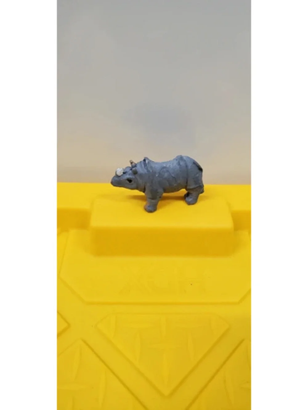 Vintage Gray Rhinoceros Animal Figurine Toy Figure Wildlife Collectible